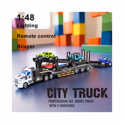 Tractor trailer toy electric remote control car semi-trailer delivery truck oil tank container truck - QH200-8D