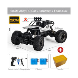 ZWN 1:16 4WD RC Car With Led Lights Radio Remote Control Cars Buggy Off-Road Control Trucks Boys Toys - 28 Silver 2B Alloy