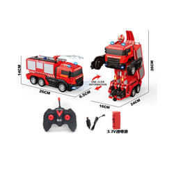 RC Car Deformation Fire Truck Water Spray With Lights Large Excavator Crane Outdoor Electric Engineering - water sprayable