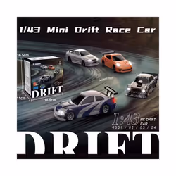 2.4G High speed Drift Rc Car 1/43 4WD Remote Control Car Four Wheel Drive Radio Controlled Mini GTR - 4304 1Battery Box