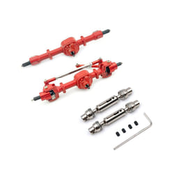 Metal Gear Front And Rear Axle Set With Drive Shaft Suitable For 1/12 Remote Control Car MN D90 D91 - Red