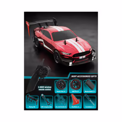 1:14 4WD RC Drift Car Racing 2.4G Remote Control Car Four-wheel Drive Remote Control Drift Car GTR Model - RED STRIP