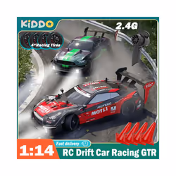 1:14 4WD RC Drift Car Racing 2.4G Remote Control Car Four-wheel Drive Remote Control Drift Car GTR Model - RED STRIP
