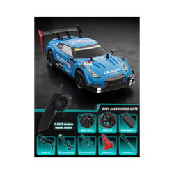1:14 4WD RC Drift Car Racing 2.4G Remote Control Car Four-wheel Drive Remote Control Drift Car GTR Model - BLUE