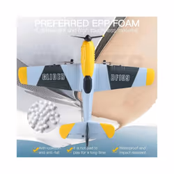 BF109 RC Plane 2.4G 3CH EPP Foam Remote Control Fighter Fixed Wingspan Glider Outdoor RTF RC Warbird - 1 Battery