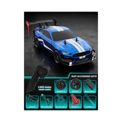 1:14 4WD RC Drift Car Racing 2.4G Remote Control Car Four-wheel Drive Remote Control Drift Car GTR Model - BLUE STRIP