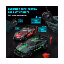 1:14 4WD RC Drift Car Racing 2.4G Remote Control Car Four-wheel Drive Remote Control Drift Car GTR Model - GREEN