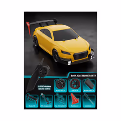 1:14 4WD RC Drift Car Racing 2.4G Remote Control Car Four-wheel Drive Remote Control Drift Car GTR Model - YELLOW