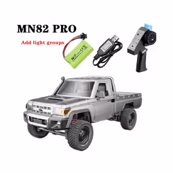 Full Scale RC CAR1:12  2.4G 4WD Off-Road Crawler Car Pick Up TruckControllable Headlights Remote Control - MN82 Silvery