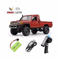 MN82 1:12 Full Scale MN Model RTR Version RC Car 2.4G 4WD 280 Motor Proportional Off-Road RC Remote - MN82 1B Red