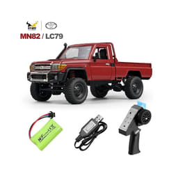 MN82 1:12 Full Scale MN Model RTR Version RC Car 2.4G 4WD 280 Motor Proportional Off-Road RC Remote - MN82 1B Red