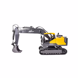 1/16 Remote Control Excavator 7 Channel RC Excavator Truck Toys 2.4Ghz Construction Vehicles with Metal - Yellow