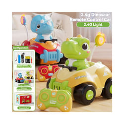 RC Battle Bumper Car Toy for Toddler Boy Girl Catapult Robot Karting Toy with Music Light RC Battle - Dinosaur Car Battle