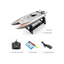 2.4G Radio Rc Boat 30Km/h Racing Boat High Speed Speedboat 20Mins Battery 2 Ch Dual Motor Waterproof - WHITE
