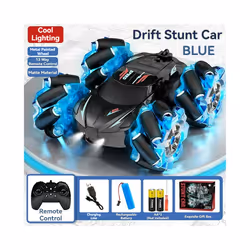 2.4G 4WD RC Car Remote Control Car Spray Twisting 360 Degree Rotation Stunt Drift Car High-speed Drive - 13 Way Blue