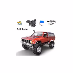 WPL 1:16 C64-1 C24 RC CAR 2.4G Full Scale 4WD Climbing Car Off Road Vehicle C64 Pickup Truck Children - Full Scale C24 Red