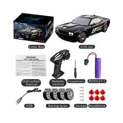 JHD2.4G Professional Drive with Light Racing Remote Control Car 1:20 Four-wheel Drive Drift Car High-speed - KF27 Car Black 1B