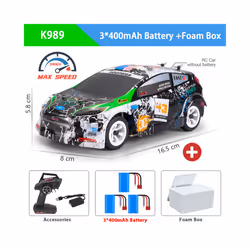 WLtoys K969 1:28 4WD 2.4G Mini RC Racing Car High Speed Off-Road Remote Control Drift Toys Alloy Vehicle - K989 3B Foam Box