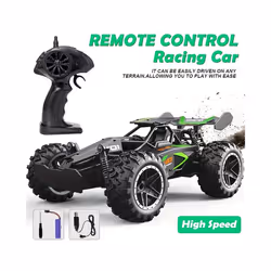 1:18 Scale High Speed Car 15KM/H 2WD Remote Control Racing Car 2.4G Off Road Vehicle RC Car Toys for - Green-2B-OriginalBox