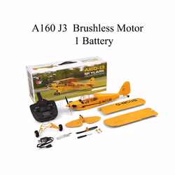 Hot Sale RC Plane RTF 2.4G Brushless Motor 3D/6G Remote Control Airplane  Wltoys A160 Upgraded J3-CUB - Brushless version