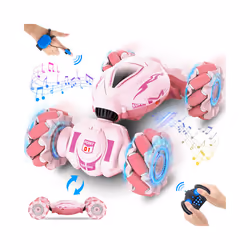 RC Car Remote Control Stunt Toy Car 4WD 1:18 Gesture Sensing RC Drift Cars Twist Climbing Off Road Kids - Pink