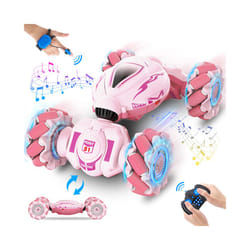 RC Car Remote Control Stunt Toy Car 4WD 1:18 Gesture Sensing RC Drift Cars Twist Climbing Off Road Kids - Pink