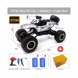 ZWN 1:12 / 1:16 4WD RC Car With Led Lights 2.4G Radio Remote Control Cars Buggy Off-Road Control Trucks - 37 Silver 2B Alloy
