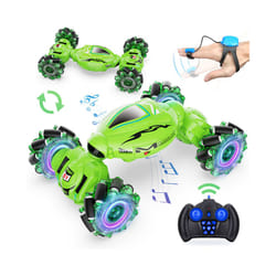 RC Car Remote Control Stunt Toy Car 4WD 1:18 Gesture Sensing RC Drift Cars Twist Climbing Off Road Kids - Green