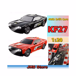 JHD2.4G Professional Drive with Light Racing Remote Control Car 1:20 Four-wheel Drive Drift Car High-speed - KF27 Car Black 2B