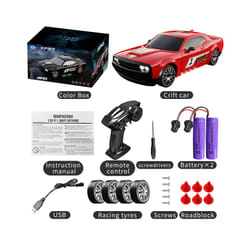 JHD2.4G Professional Drive with Light Racing Remote Control Car 1:20 Four-wheel Drive Drift Car High-speed - KF27 Car Red 2B