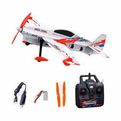 QIDI-550 3D RC Airplane 500mm Wingspan One-Key Hanging Stunt with 6-Axis Gyro Wind Resistant Flight - Red 1 Battery