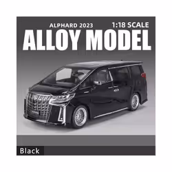 1:18 Alphard Alloy Car Model Simulation Sound And Light Pull Back Toy Car Metal Mpv Business Car Boys - Black