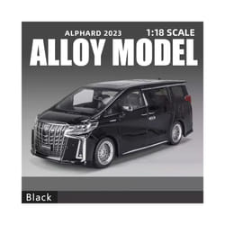 1:18 Alphard Alloy Car Model Simulation Sound And Light Pull Back Toy Car Metal Mpv Business Car Boys - Black