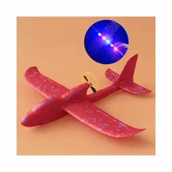 Electric Foam Plane Glider Hand Throw Airplane with LED Light Automatic Flight Planes Outdoor Kids Toys - B