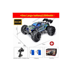 50 or 80KM/H Rc Cars 1/16 Off Drift Road 4WD with LED 2.4G Waterproof Remote Control Monster Truck for - 16101 Blue 2B