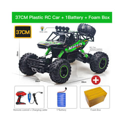 ZWN 1:12 4WD RC Car With Led Lights 2.4G Radio Remote Control Cars Buggy Off-Road Control Monster Trucks - 37CM Green 1Batty