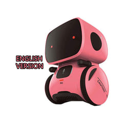 Toy Robot Voice Control Interactive Robot Cute Toy Smart Robot for Kids Dance Voice Command Touch Control - English Pink