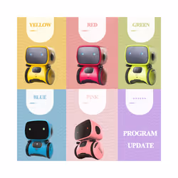 Toy Robot Voice Control Interactive Robot Cute Toy Smart Robot for Kids Dance Voice Command Touch Control - English Blue