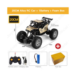 ZWN 1:16/1:20 Alloy RC Car With LED Light 2.4G Off-Road  Remote Control Climbing Vehicle Outdoor Cars - 20CM Golden 1B Alloy