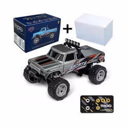 RC Off-Road Monster Truck 1/64 Remote Control Mini Climbing Car, Alloy Material, 2.4G Remote Control - Grey