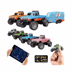 RC Off-Road Monster Truck 1/64 Remote Control Mini Climbing Car, Alloy Material, 2.4G Remote Control - Grey