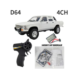 1/16 Scale RC Crawler WPL Truck RTR Off-Road Pick-up Car 2.4GH Remote Control RC Rock Crawler with LED - D64 White 4WD