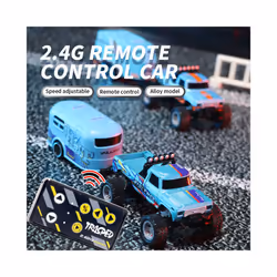 Mobile App Controlable 1:64 Metal Alloy Proportional Remote Control Car Christmas Gift 2.4GHz Mini RC - Blue