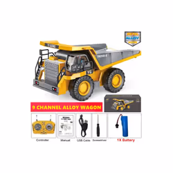 4WD Remote Control Excavator Toy Radio Controlled RC Dump Truck Vehicle Crawler Bulldozer Construction - Dump 1Battery