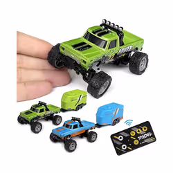 RC Off-Road Monster Truck 1/64 Remote Control Mini Climbing Car, Alloy Material, 2.4G Remote Control - Orange