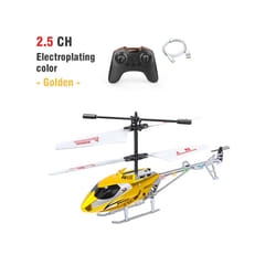 RC Helicopter Remote Control Kids Toy Airplane Resistant Collision Alloy Wireless Aircraft Toys for - 2.5CH golden