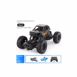 Children's Large Remote Control Car Alloy Remote Control Off road Vehicle Rechargeable Four way Climbing - black