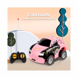 Mini Cartoon Remote Control Car Toddler Toys Cute Cars RC Car for Kids Car for Boys Girls Gifts for - Pink