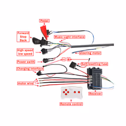 Self-Made High-Power Children Electric Ride on Baby Car Switch Remote Control Controller Swing Wires - 24V RX30 C