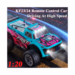 1:20 Model RC Car With LED Light 2.4G High Speed Off-road KF24 KF23 Remote Control Climbing Vehicle - Blue 500mah